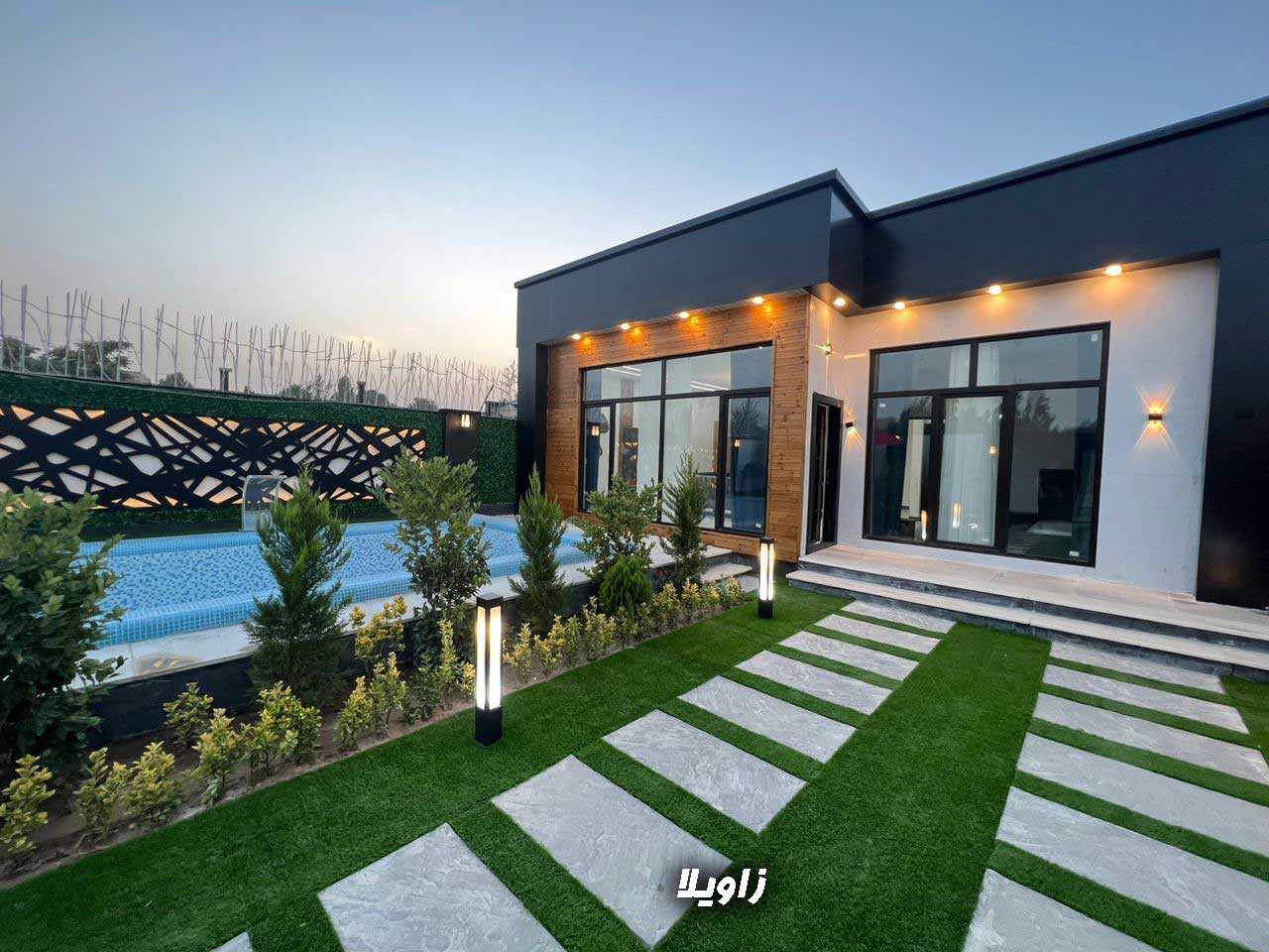 ویلا ارزان و سنددار داخل بافت سهیلیه(نمای بیرونی و استخر ویلا)